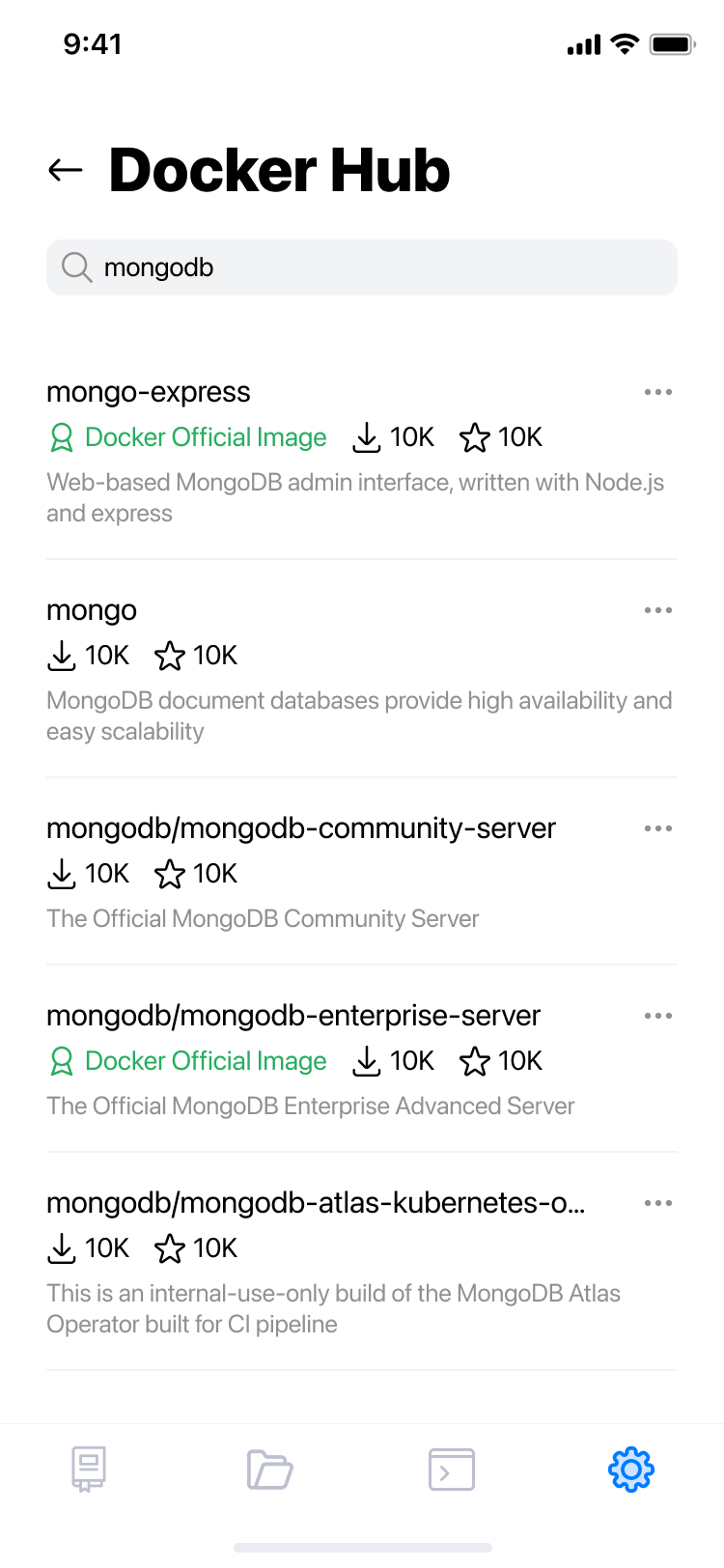 Docker Hub - search